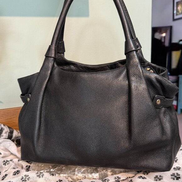 KATE SPADE Black Leather Shoulder Bag - Classic Hobo Satchel 2000s-2010s - Picture 4 of 14